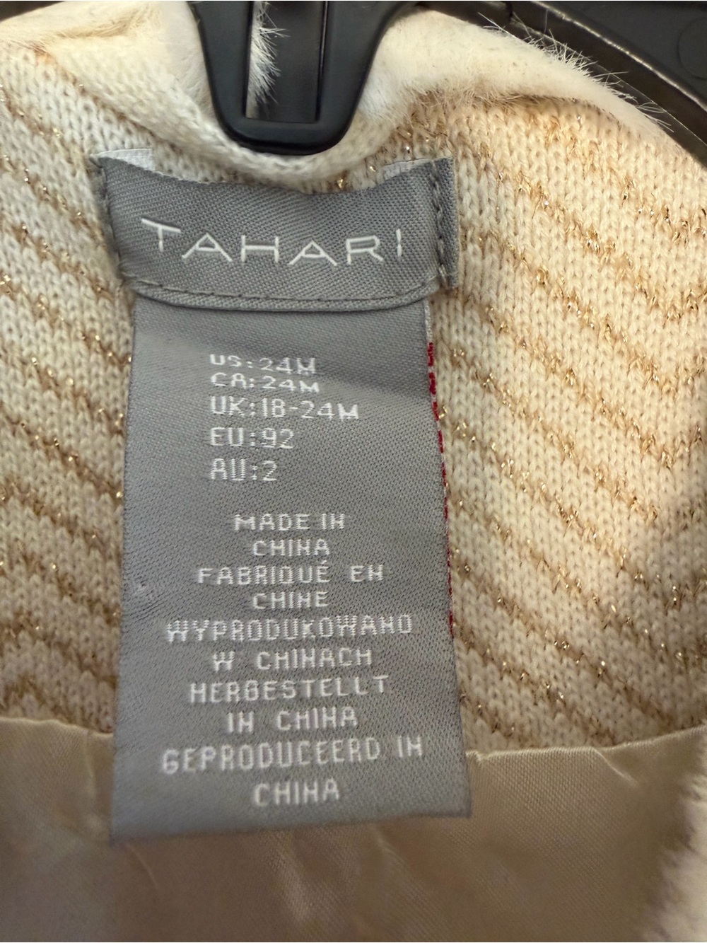 Tahari Cream Faux-Fur Collar Peacoat for Girls - Picture 4 of 7
